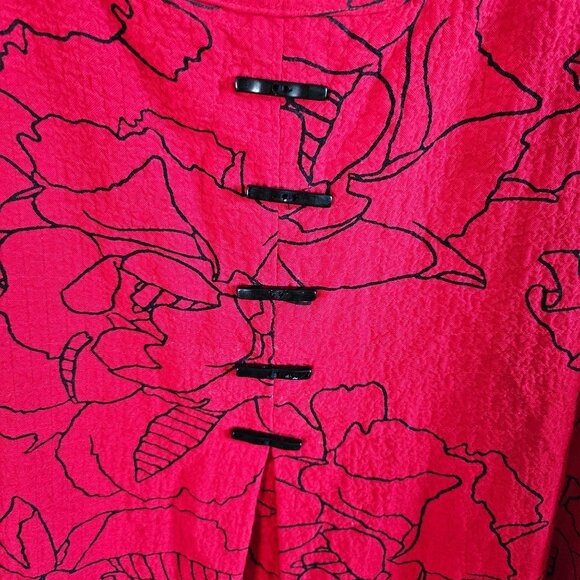 Ali Miles Woman Size XL Tunic Asymmetric Hem Roll Tab Sleeve Center Pleat Color - Picture 4 of 8